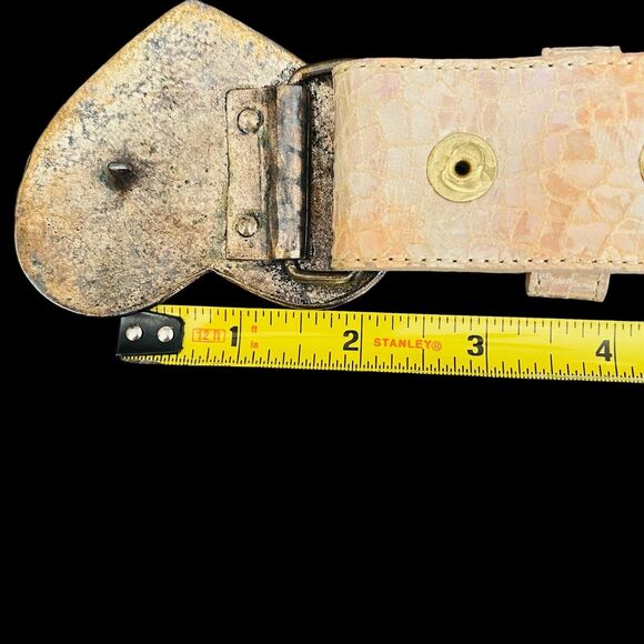 Leatherock Rainbow Heart Leather Belt 70’s Jewels Rhinestone Rare Boho M 32 Love - Picture 5 of 9